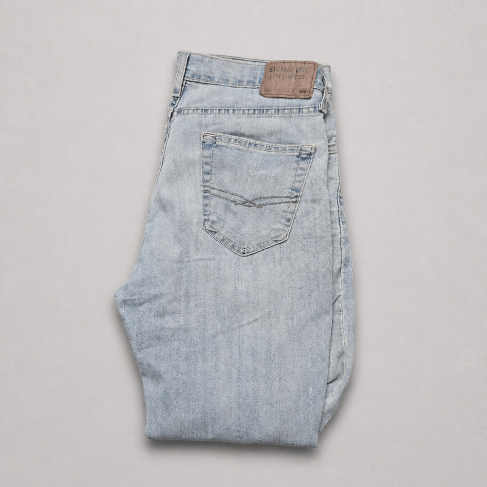 Signature Levi Strauss S26 Skinny Jeans Mens 34x30 Light Wash Faded Stretch